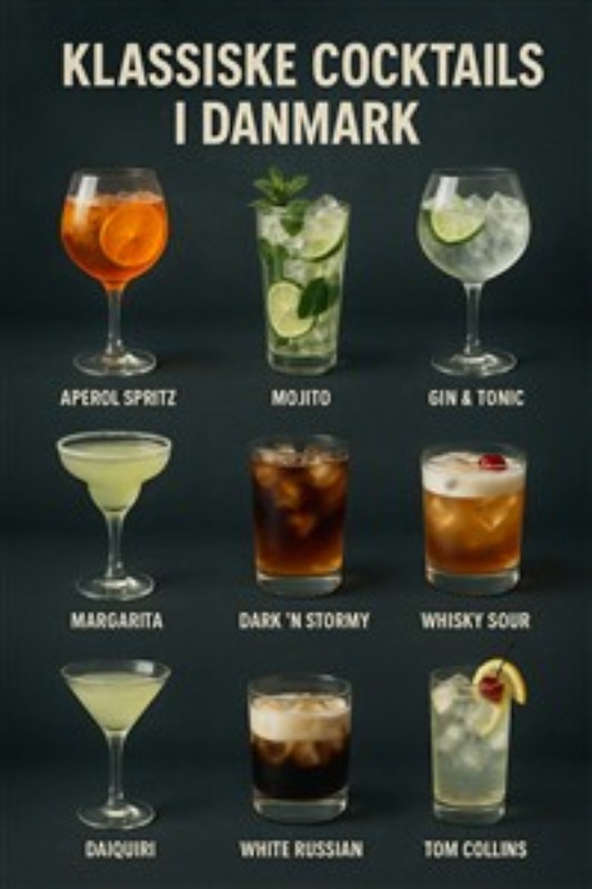 Cocktailfest i Danmark - Oplev de klassiske cocktails, der sætter stemningen i Danmark. Fra den forfriskende Mojito til den sprudlende Aperol Spritz – hver drink er en fejring af smag og stil, perfekt til enhver anledning.