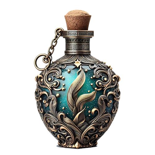 Elegant Vintage Potion Bottle with Intricate Design