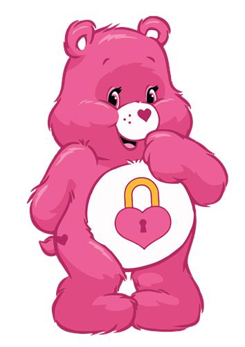 Sød pink bjørn med hjertesymbol