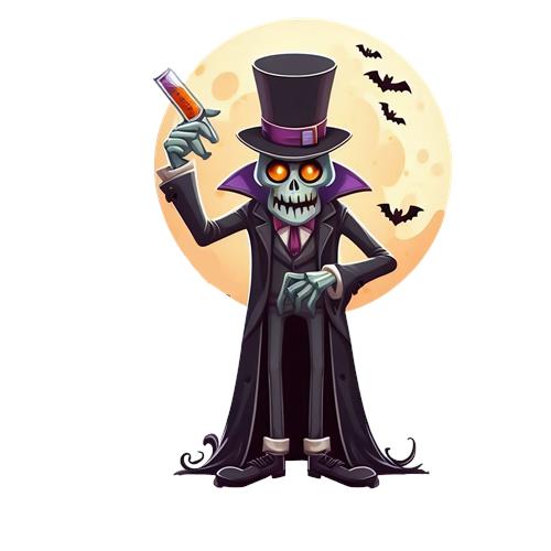 Skeletdoktor med elixir