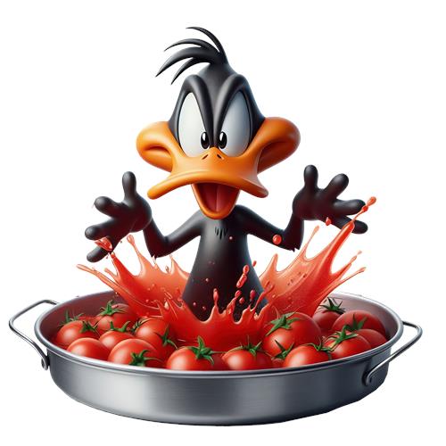 Daffy Duck i tomatsuppe