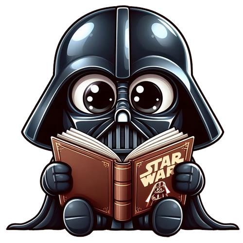 Sød Darth Vader Læser Star Wars Bog