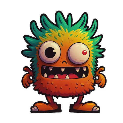 Farverig Monster Karakter