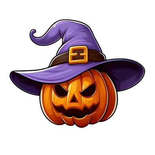 Halloween Græskar med Heks Hat