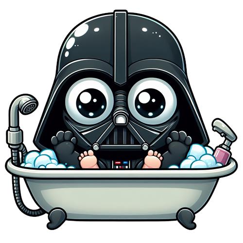 Sød Darth Vader i Badekar