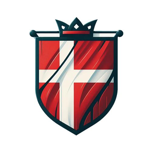 Rød og Hvid Skjold med Krone