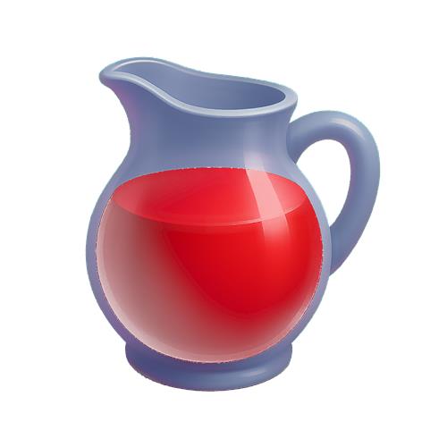 Farverig kande med saft