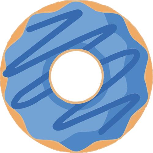 Blå glasur donut