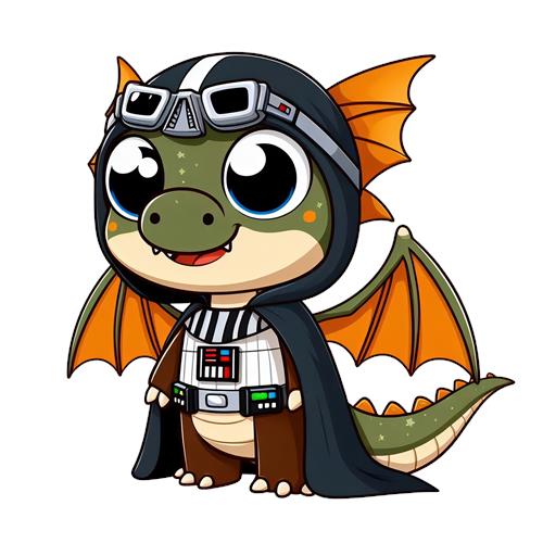 Kawaii Drage i Star Wars Kostume
