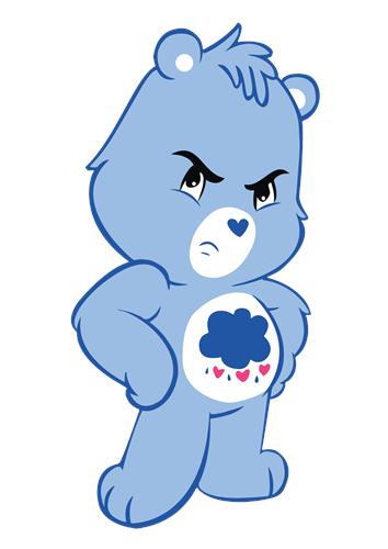 Surt Bamse med Skyer på Maven
