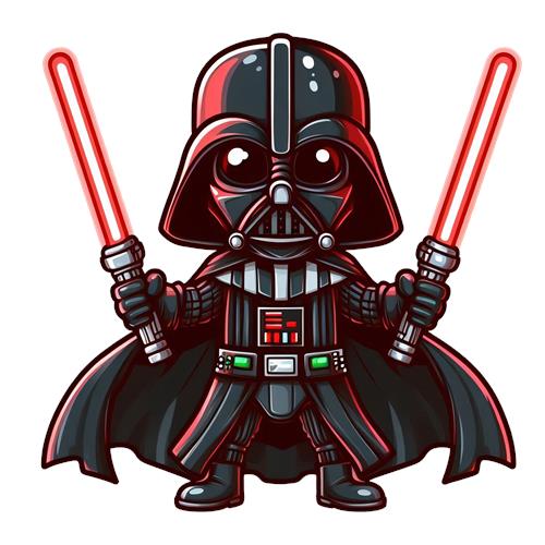 Kawaii Darth Vader med Lyssværd