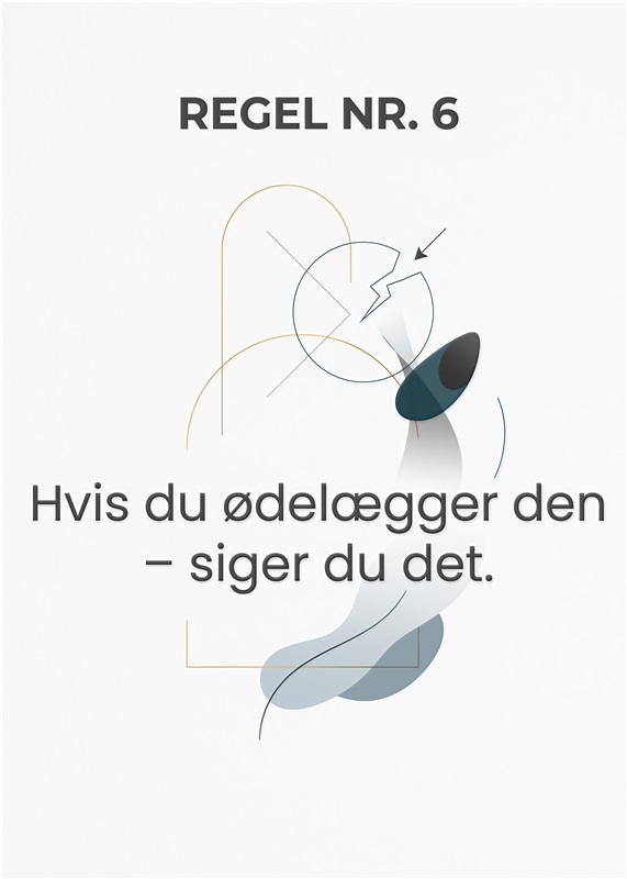 Regel Nr. 6: Æstetik med Budskab - Giv dit hjem et unikt præg med denne moderne plakat, der kombinerer kunst med opmuntrende ord. Regel Nr. 6 minder os om at værne om det, vi har, på en stilfuld og inspirerende måde.