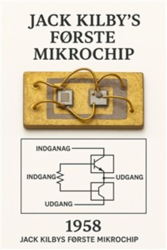 Mikrochip Revolution: Jack Kilby 1958 - Oplev historien bag det banebrydende mikrochip-design af Jack Kilby fra 1958. Dette kunstværk forener teknologi og æstetik, perfekt til enhver moderne indretning.