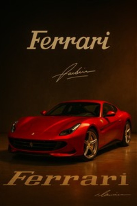 Elegancen i Rødt: Ferrari i Spotlight - Oplev den fortryllende skønhed ved en rød Ferrari, der står lysende i et dramatisk spotlight. Dette mesterværk fanger blikket og tilføjer et strejf af luksus til ethvert rum.