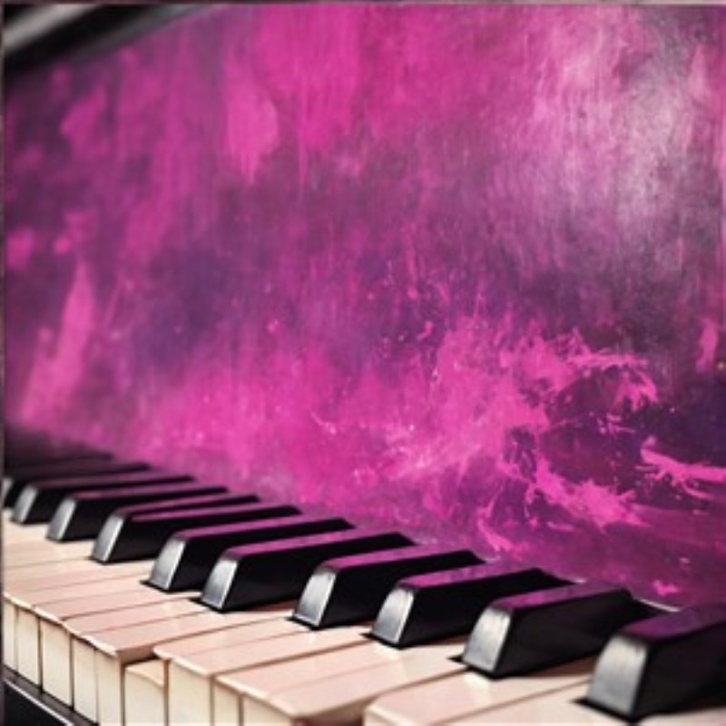 Farverigt Klaver med Pink Baggrund - Oplev den livlige kombination af klavertaster og en strålende pink baggrund, der tilfører energi og musikalitet til dit hjem. Dette kunstværk er perfekt til musikelskere og dem, der ønsker at tilføre farve til indretningen.