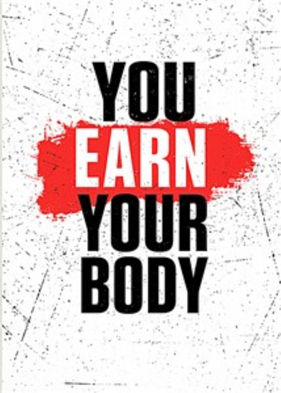 Opnå Din Drømmekrop Med Motivation - Dette inspirerende grafiske design minder dig om, at din krop er et resultat af indsats. Med en dramatisk kombination af sort og rød skrift på en hvid baggrund, vil dette kunstværk motivere dig og dine omgivelser hver dag.