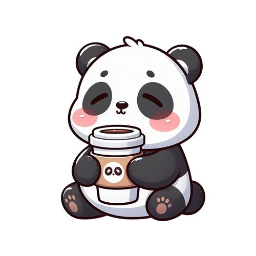 Sødt panda med kaffe